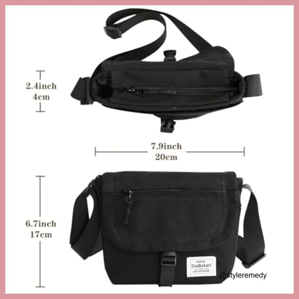 Canvas Messenger Bag Crossbody Bag Adjustable Strap